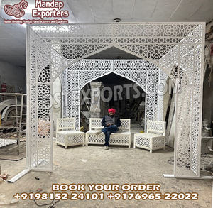 Impresionante Decoración de Boda, Toldo de Metal Marroquí, Fabuloso Mandap Cortado con Láser para Bodas, Mandaps Marroquíes para Bodas, Instalación al Aire Libre - Product Image 2