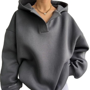 2025 vente en gros de haute qualité logo personnalisé coton lourd surdimensionné sweats à capuche pour femmes - Product Image 3