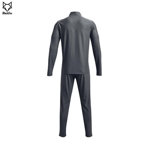Men's Solid Color Full <b>Zip</b> Track Suit Quick Dry Sporty Training Outfit Autumn Wear Regular Fit Polyester Material - Product Image 4