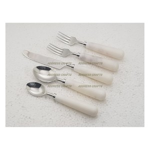 Trendy Designer Stainless Steel Flatware <b>Set</b> with Colorful Resin <b>Marble</b> Handles & Elegant Dining Utensils Premium Cutlery <b>Set</b> - Product Image 2
