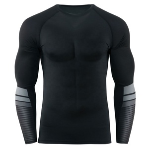 <b>Men</b> Clothing Wholesale Crew-Neck Customized Logo Printing Rash Guard <b>Men's</b> Quick-Dry Breathable Sportswear Rash Guard - Product Image 1