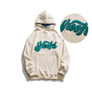 Sweat à capuche personnalisé en détresse avec broderie applique Cut And Sew Streetwear Sweat à capuche pour homme - Product Image 2
