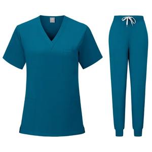 Nurse <b>Uniforms</b> Woman Short Sleeve V Neck Top Scrubs Jogger Pants Medical Scrubs Set Women Summer Casual <b>Uniforms</b> - Product Image 1