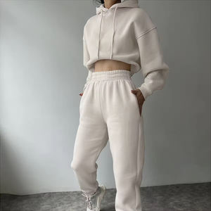 Pantalon de jogging personnalisé pour femmes sweat 2 pièces Jogging survêtement à capuche ensemble survêtement pour femmes sweats à capuche vierges surdimensionnés - Product Image 3