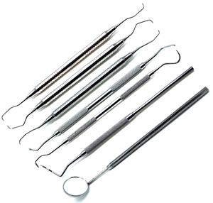 Ensemble de 7 instruments de qualité supérieure en acier inoxydable pour examen dentaire Nouveau plateau en acier inoxydable de qualité supérieure - Product Image 3