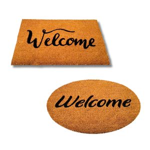 Custom Design Coconut <b>WELCOME</b> <b>MATS</b> RUGS with PVC Anti-Dust & Long-Lasting Vietnam Factory Customizable Shape - Product Image 1