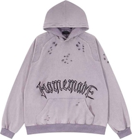 Sweat-shirts à capuche pour hommes vintage 2025, de haute qualité, en coton délavé, vêtements de rue thermiques, vêtements brodés d'araignées pour hommes