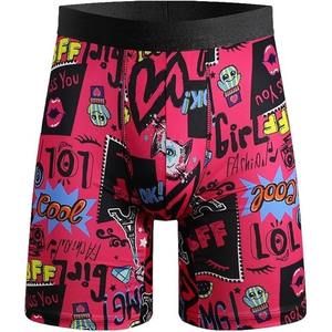 High Quality <b>Men's</b> Athletic Underwear <b>Long</b> Leg Trunks <b>Boxer</b> Briefs Classic Rise 90% Polyester 10% Spandex Knitted Fabric - Product Image 1