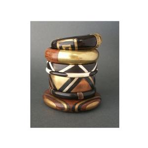 ผู้ค้าส่งเครื่องประดับแฟชั่น ชุดกำไลข้อมือไม้ สำหรับงานปาร์ตี้ที่บ้าน งานแต่งงาน ใช้กำไลไม้และทองเหลือง ทำด้วยมือ ขัดเงา - Product Image 5