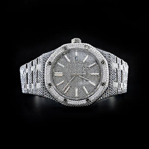 Bonne qualité VVS Clarity Moissanite Diamond Iced Out Montre étanche analogique cloutée en diamant disponible pour les gros acheteurs - Product Image 1