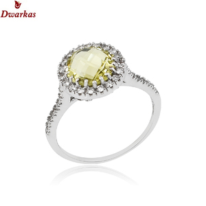 แหวนเงินสเตอร์ลิง925สุดหรูเครื่องประดับควอตซ์ธรรมชาติแบบหลายเพชรสังเคราะห์อัญมณีสำหรับงานแต่งงานขายส่ง - Product Image 1