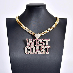 Colgante Personalizado de Hip Hop con Iniciales 3D, Diamantes de Imitación Coloridos, Chapado en Plata/Oro, Unisex - Product Image 6