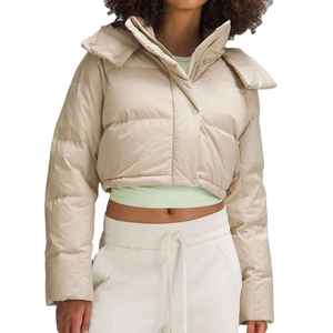 Women's <b>Lightweight</b> Waterproof Windproof Puffer <b>Jacket</b> Women Plain Blank Padding <b>Jacket</b> Slim Cropped Hooded Women Winter <b>Jackets</b> - Product Image 1