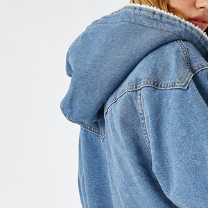 Wholesale Oversize Casual Fashion Women Plus Size <b>Denim</b> <b>Jacket</b> High Quality Latest Design Women hooded <b>Denim</b> <b>Jacket</b> - Product Image 2