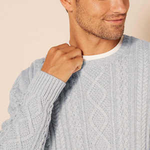 Suéter de punto de invierno de Jacquard Unisex transpirable liso, diseño informal, ropa cálida para hombres, moda suave y cómoda para invierno - Product Image 3