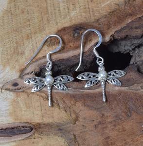 Bijoux en argent faits à la main, cabochon de perles et de pierres précieuses, boucles d'oreilles en argent massif 925 fabriquées à la main, estampillées en argent 925 - Product Image 4