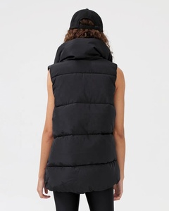 Chaqueta acolchada a prueba de viento para mujer, chaleco largo brillante de plumón de burbujas para invierno - Product Image 3