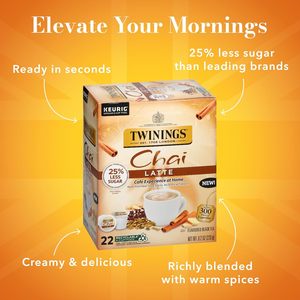 Twinings Chai <b>Latte</b> Black Tea K-<b>Cup</b> Pods for Keurig, 22 Count - Product Image 5