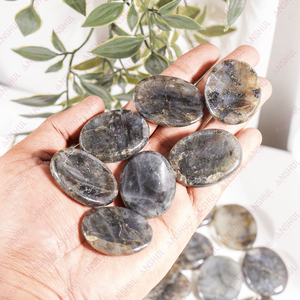 Nouvel Arrivage Pierre de la Lune Ovale Couleur Naturelle et Labradorite, Pierres de Soin Feng Shui pour Décoration, Cadeaux et Pierre de Poche - Product Image 2