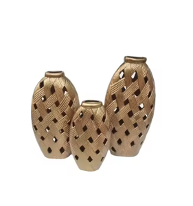 Última llegada Artesanías de metal Nueva llegada Florero estructurado decorativo para Decoración de mesa Propósito Florero Macetas - Product Image 2