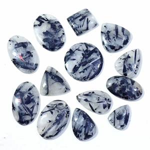 พลอยทับทิมแท้สีดำธรรมชาติผสมรูปทรงสำหรับทำเครื่องประดับอัญมณีสีดำขัดเรียบ - Product Image 6