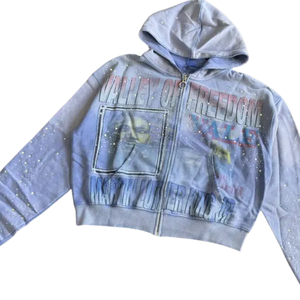 Áo hoodie in họa tiết đá pha lê Blue <span class=keywords><strong>Valley</strong></span> Of Freedom, kiểu dáng rộng, thời trang đường phố, unisex, chất liệu cotton, áo sweatshirt mới - Product Image 4