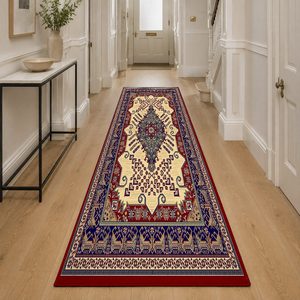 Tapis de salon en chenille antidérapant, imprimé numériquement, style moderne et vintage, rouge bordeaux, lavable en machine, vente en gros, RUGS DEPOT LXDP-0248 - Product Image 5