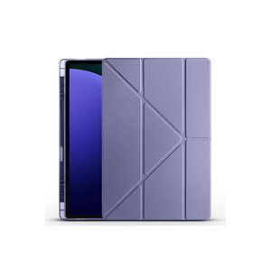 Funda Triple Plegable Netzy Morada para Galaxy Tab S9 Ultra, Material de PC y PU, Certificación ROHS, Protectora con Compartimento para Lápiz y Soporte - Product Image 3