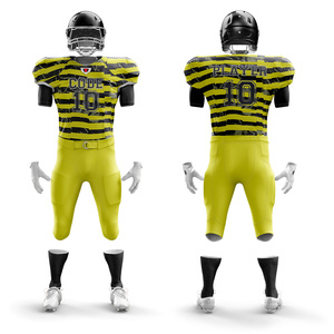 Maillot de football américain à manches courtes 100% polyester nouveau design ensembles uniformes respirants pour jeunes et adultes grande taille imprimé - Product Image 1