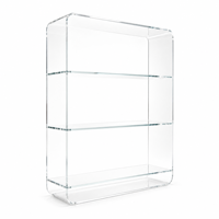 Espositore in Acrilico Trasparente con Bordi Curvi Personalizzati a 3 Livelli, Scaffale in Plexiglass per Borse e Borsette per Negozi e Boutique