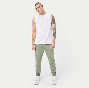 Pantalons de jogging décontractés pour hommes avec impression de logo personnalisé, jambe droite, molleton lourd, plusieurs poches, toile 100% coton, imperméable - Product Image 4