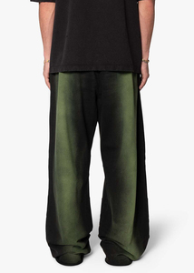 Pantalon de survêtement en toile personnalisé pour homme, coupe droite mi-haute, respirant, délavé à la pierre, effet soleil, double couche, uni, jambe large et ample - Product Image 3