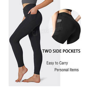 Seamless High-Waisted Yoga <b>Leggings</b> for <b>Ladies</b> Solid Pattern Workout Gym Pants - Product Image 4