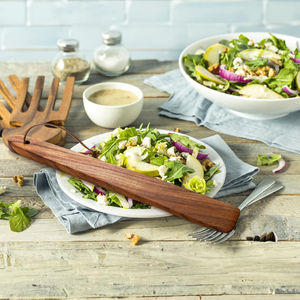 Ensemble de 4 ustensiles en bois de teck faits à la main pour cuisiner et servir - Product Image 5