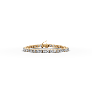 Joyería Ética DLV, Brazalete de Diamantes Cultivados en Laboratorio de 7 Pulgadas, Brazalete de Diamantes en Línea Dorado para Novia, Joyería de Moda - Product Image 2