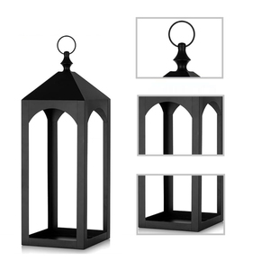 Decoración moderna para el hogar, candelabro de farol de Metal negro alto, gran decoración para interiores y exteriores, candelabro de Metal, farol para la mejor venta - Product Image 4