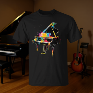 Camiseta Colorida de Pianista, Camiseta Promocional de Música de Piano - Product Image 3