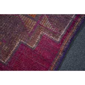 พรมวินเทจขนาด 2.5x10.2 ฟุต พรมตุรกี พรมอิคัตสีแดง ทำจากขนสัตว์ - Product Image 5