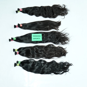 100% naturel Machine-Cuticule en vrac douce alignée vierge Temple indien Remy Extensions de cheveux comprend des boucles Afro de vague de corps droites - Product Image 1