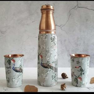 Unique Design Stylish Handmade Copper Water <b>Bottle</b> High Quality Copper Water <b>Bottle</b> for Home and <b>Traveling</b> use - Product Image 3