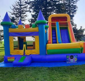 Castillo Inflable Grande y Resistente de PVC Arcoíris, Comercial, Combinado, para Niños, para Fiestas - Product Image 4