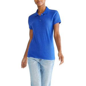 T-shirt polo pour femmes personnalisé motif uni tricoté respirant nouveau design décontracté style meilleur matériau - Product Image 1