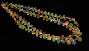 โอปอลเอธิโอเปียแท้ ประกายสีสวยงาม รูปทรงหยดน้ำ/ทรงลูกแพร์  แบบบริโอเล็ต  ลูกปัด  สีเวโล  รับรองโดยผู้ตรวจสอบบุคคลที่สาม - Product Image 5