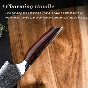 Cuchillo de Chef de cocina de carbono de acero de Damasco personalizado al por mayor con mango de palisandro servicio profesional de calidad superior OEM ODM - Product Image 5