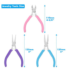 3Pcs Stainless Steel Jewelry <b>Making</b> Pliers <b>Kit</b> Includes Needle Nose Pliers Round Nose Pliers Wire Cutters Supplies - Product Image 5