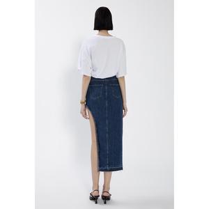 กระโปรงยีนส์แบบคัตเอาท์ - สีฟ้า - Product Image 5