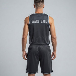 Tenue de basketball pour hommes en polyester légère, respirante et confortable, sans manches, pour l'entraînement des équipes de basketball - Product Image 5