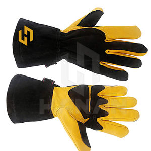 ถุงมือเชื่อมหนังอุปกรณ์ความปลอดภัยส่วนบุคคลถุงมือนิรภัยอุตสาหกรรมป้องกันความร้อนและใช้งานหนัก - Product Image 4