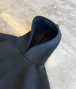 Sweat à capuche d'hiver épais en molleton français 100% coton écologique surdimensionné à épaules tombantes sans cordons pour homme - Product Image 5