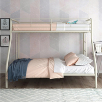Lit superposé moderne polyvalent en métal, double sur grand lit, gain de place, idéal pour appartements et hôtels